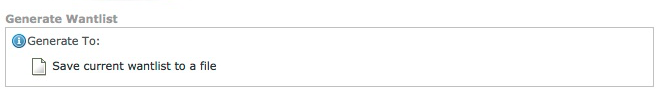 Generate Wantlist